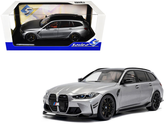 2024 BMW M3 Competition M xDrive Touring Frozen Pure Gray Metallic with Black Top 1/18 Diecast Model Car by Solido by Solido