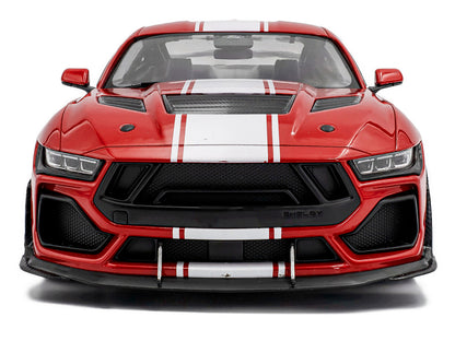 2024 Ford Shelby Mustang Super Snake Race Red with White Stripes 1/18 Diecast Model Car by Solido by Solido