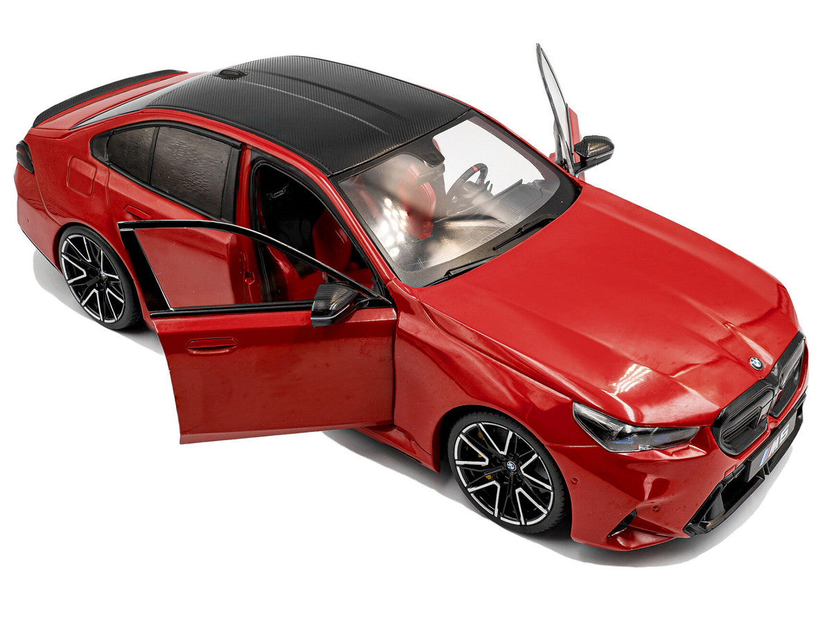 2025 BMW M5 Fire Red with Black Top 1/18 Diecast Model Car by Solido by Solido