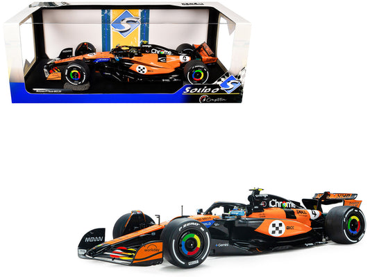 McLaren MCL39 #4 Lando Norris "OKX" Winner Formula One F1 "Monaco GP" (2025) "Competition" Series 1/18 Diecast Model Car by Solido by Solido
