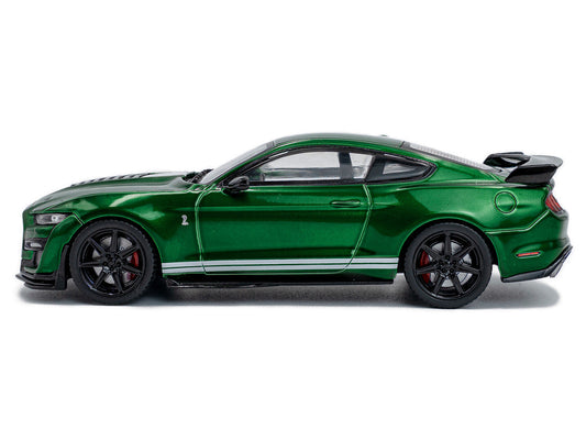 2020 Ford Mustang Shelby GT500 Fast Track Eruption Green Metallic with White Stripes 1/43 Diecast Model Car by Solido by Solido