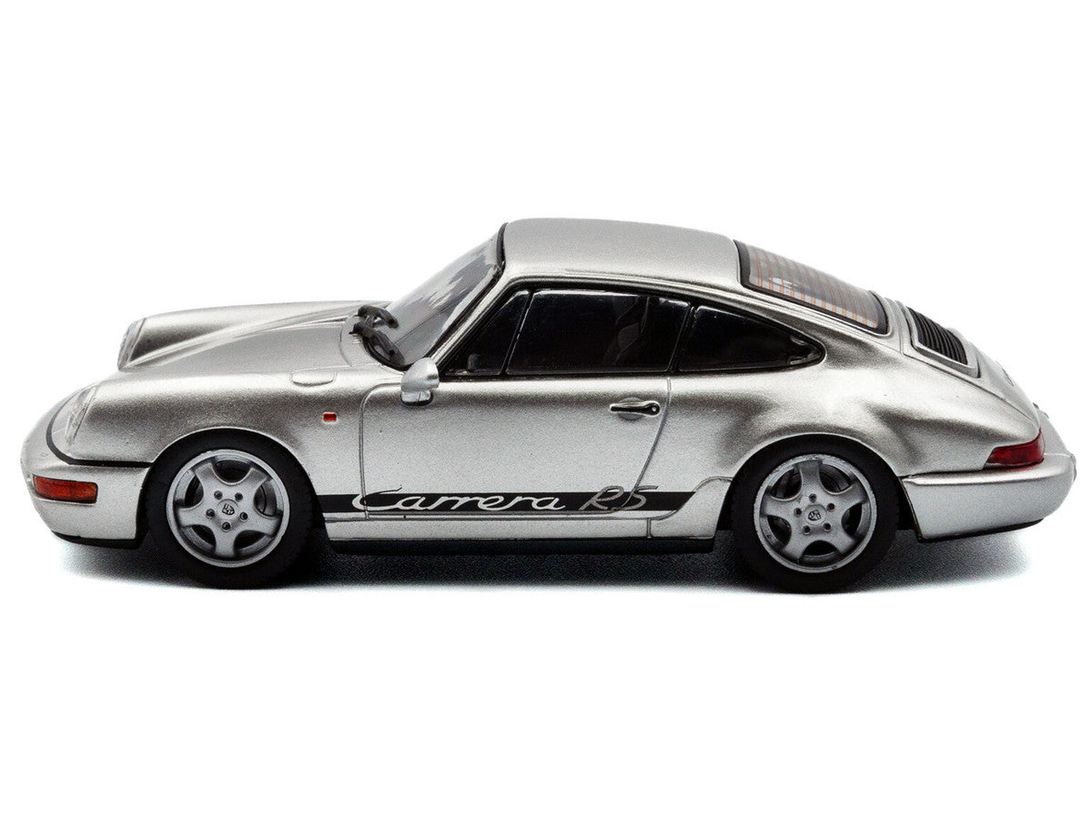 1994 Porsche 911 (964) RS Silver Metallic with Black Stripes 1/43 Diecast Model Car by Solido by Solido