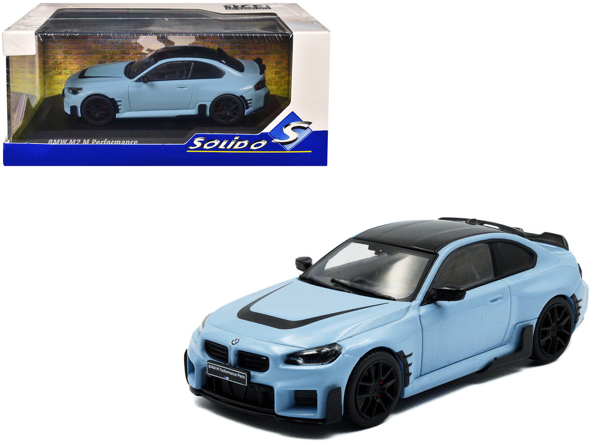 2023 BMW M2 M Performance Zandvoort Blue with Black Top 1/43 Diecast Model Car by Solido by Solido