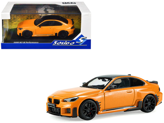 2024 BMW M2 M Performance Papaya Orange Metallic with Black Top 1/43 Diecast Model Car by Solido by Solido