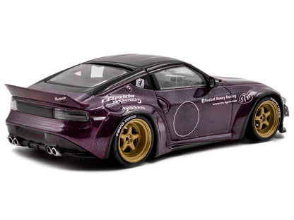 2022 Nissan Pandem Fairlady Z RHD (Right Hand Drive) Purple Metallic with Black Top 1/43 Diecast Model Car by Solido by Solido