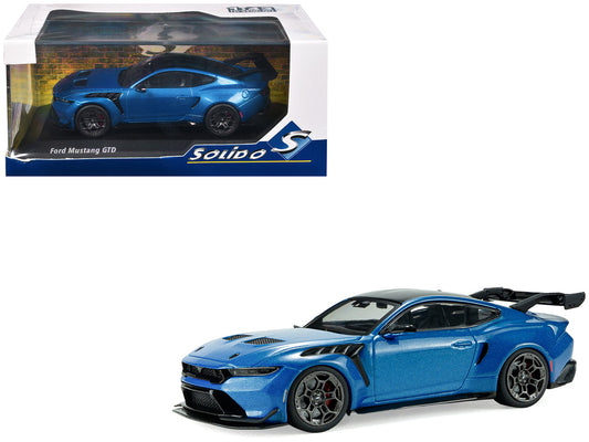 2025 Ford Mustang GTD Indulgent Blue Metallic with Black Top 1/43 Diecast Model Car by Solido by Solido