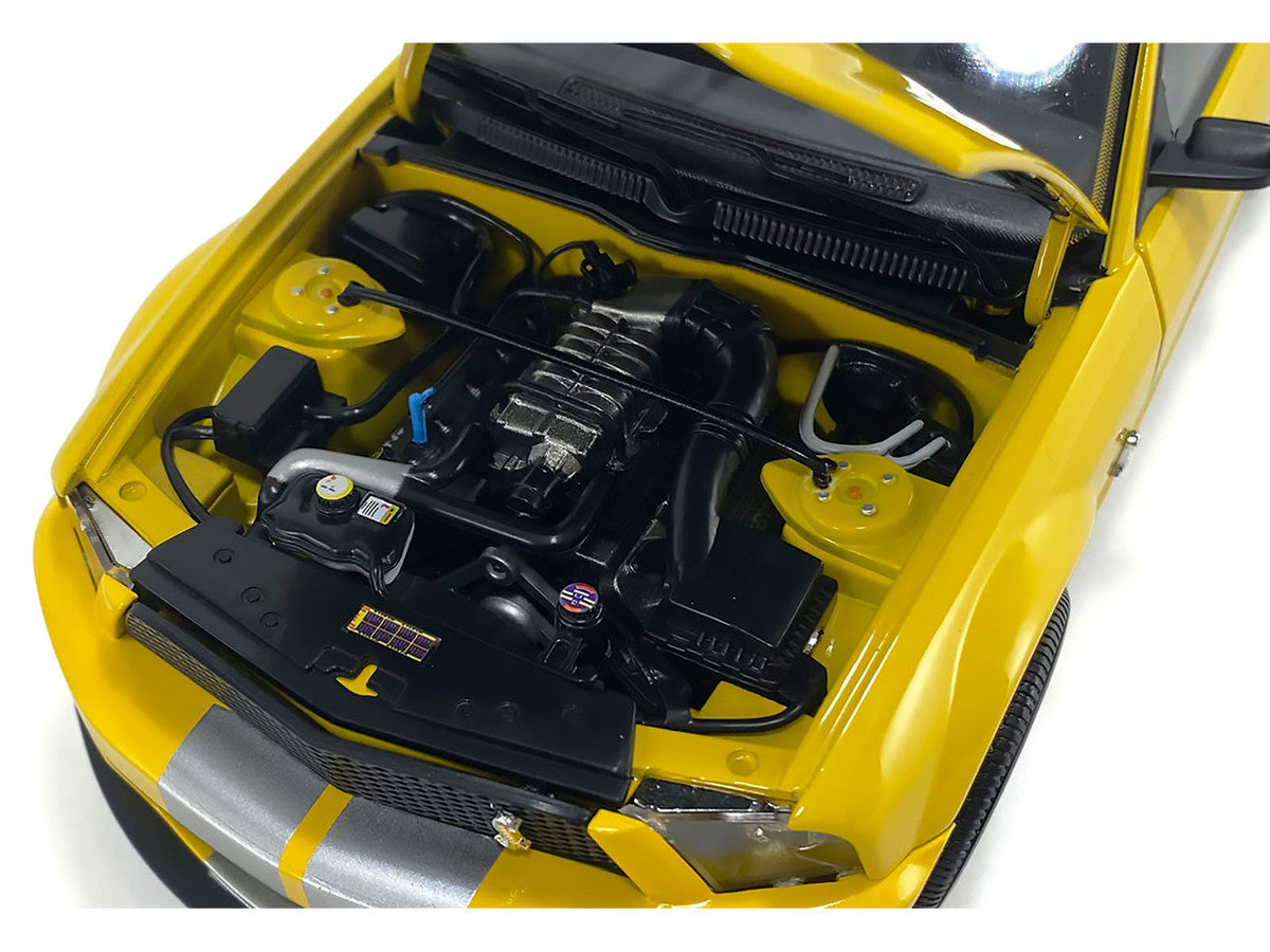 2007 Ford Shelby GT500 Yellow with Silver Stripes "Shelby Collectibles" Series 1/18 Diecast Model Car by ACME by Acme