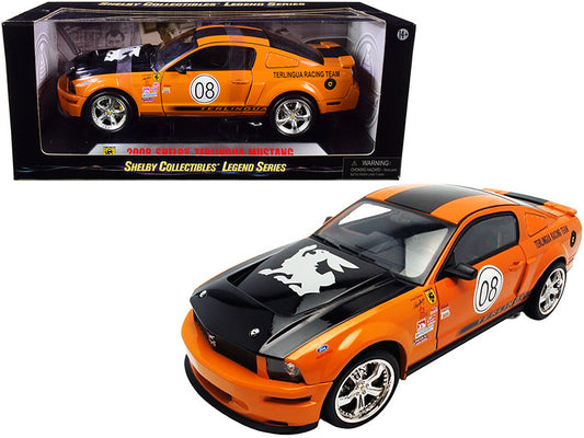 2008 Ford Shelby Mustang #08 "Terlingua" Orange and Black "Shelby Collectibles Legend" Series 1/18 Diecast Model Car by Shelby Collectibles by Shelby Collectibles