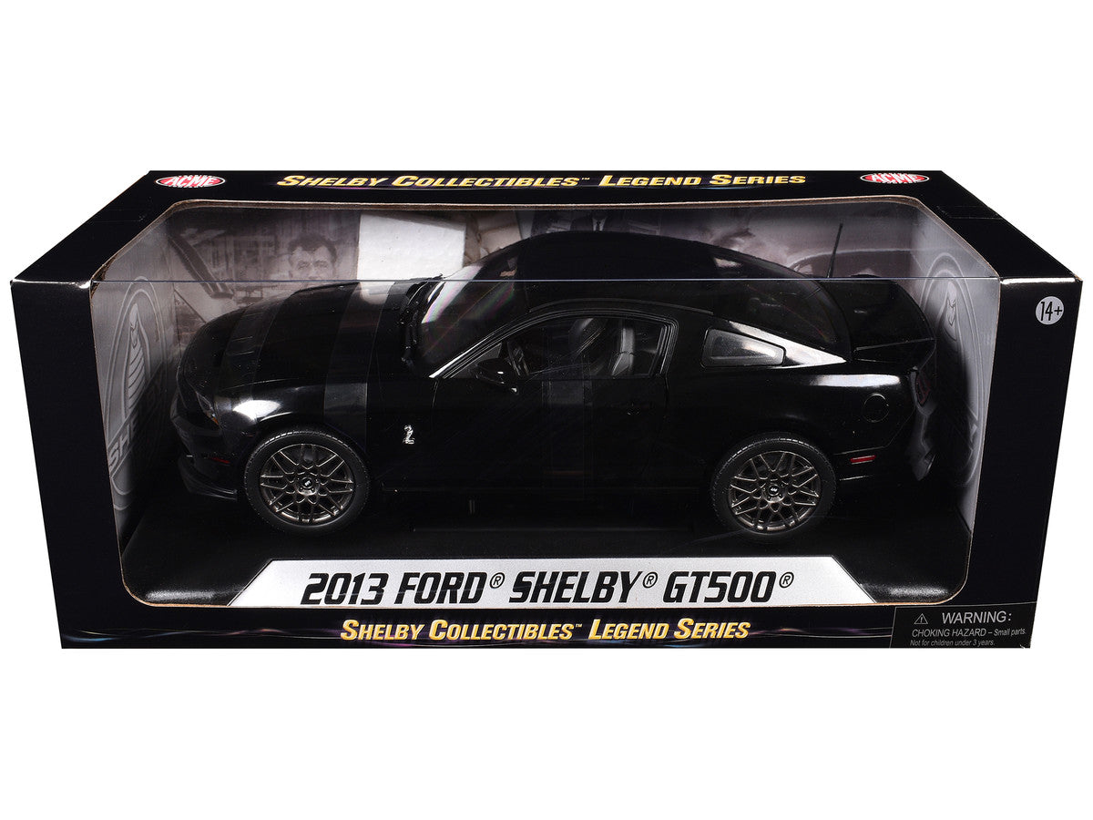 2013 Ford Shelby Mustang Cobra GT500 SVT Black with Black Stripes 1/18 Diecast Car Model by Shelby Collectibles by Shelby Collectibles