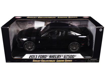 2013 Ford Shelby Mustang Cobra GT500 SVT Black with Black Stripes 1/18 Diecast Car Model by Shelby Collectibles by Shelby Collectibles
