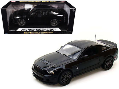 2013 Ford Shelby Mustang Cobra GT500 SVT Black with Black Stripes 1/18 Diecast Car Model by Shelby Collectibles by Shelby Collectibles