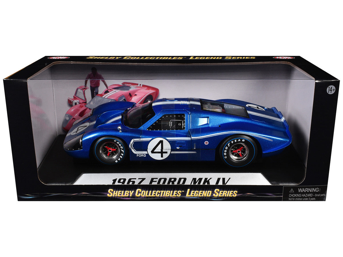 Ford GT MK IV #4 Blue L. Ruby - D. Hulme 24 Hours of Le Mans (1967) 1/18 Diecast Model Car by Shelby Collectibles by Shelby Collectibles