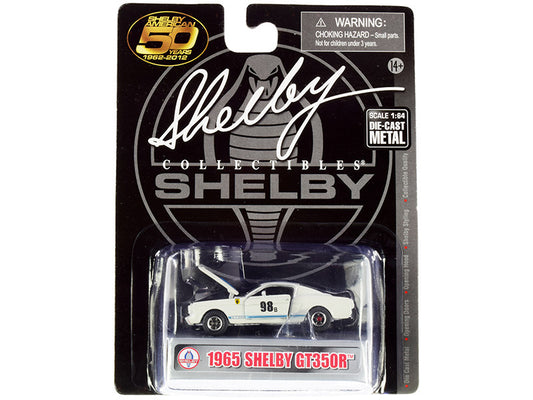 1965 Ford Mustang Shelby GT350R #98B "Terlingua Racing Team" White with Blue Stripes "Shelby American 50 Years" (1962-2012) 1/64 Diecast Model Car by Shelby Collectibles by Shelby Collectibles