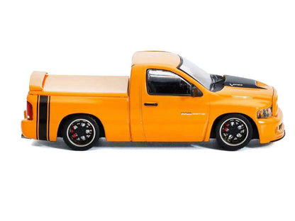 2003 Dodge Ram SRT-10 Pickup Truck Yellow with Black Tail Stripe 1/64 Diecast Model Car by Shoom64 Models-2