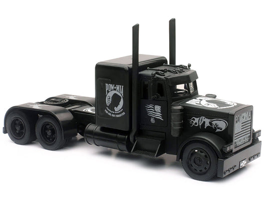 Peterbilt Custom Truck Black Out "POW-MIA You Are Not Forgotten" 1/32 Diecast Model by New Ray by New Ray