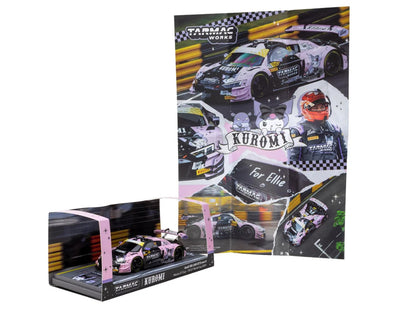 Audi R8 LMS GT3 evo II #10 Adderly Fong "Uno Racing Team - Kuromi" "Macau GT Cup - FIA GT World Cup" (2024) with A4 Poster "Hobby43" Series 1/43 Diecast Model Car by Tarmac Works by Tarmac Works