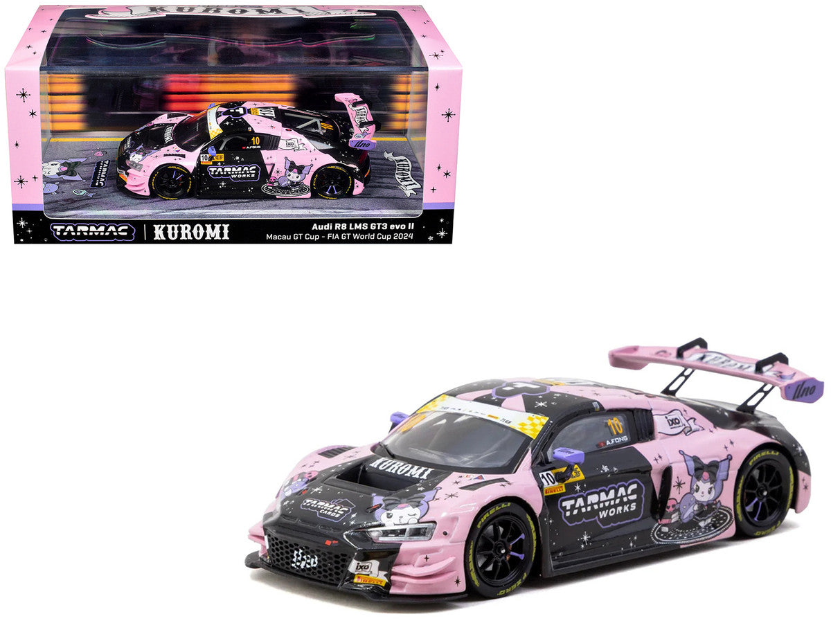 Audi R8 LMS GT3 evo II #10 Adderly Fong "Uno Racing Team - Kuromi" "Macau GT Cup - FIA GT World Cup" (2024) with A4 Poster "Hobby43" Series 1/43 Diecast Model Car by Tarmac Works by Tarmac Works