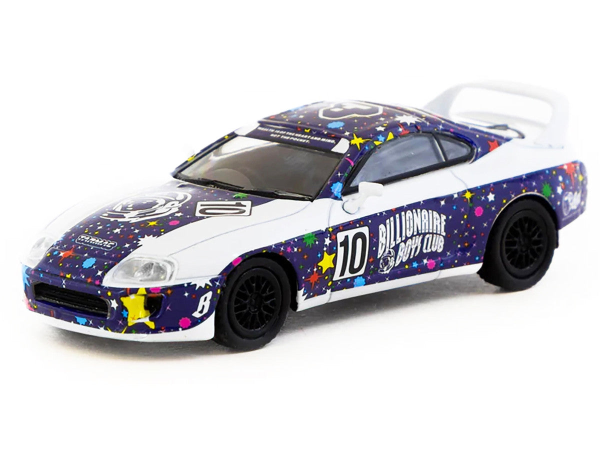 Toyota Supra RHD (Right Hand Drive) #10 "Billionaire Boys Club" Purple and White with Graphics "Hobby64" Series 1/64 Diecast Model Car by Tarmac Works by Tarmac Works
