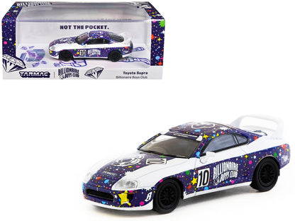 Toyota Supra RHD (Right Hand Drive) #10 "Billionaire Boys Club" Purple and White with Graphics "Hobby64" Series 1/64 Diecast Model Car by Tarmac Works by Tarmac Works