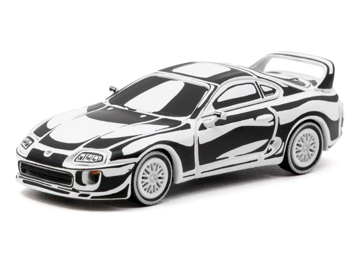 Toyota Supra "Designed by Joshua Vides" Black and White "Hobby64" Series 1/64 Diecast Model Car by Tarmac Works by Tarmac Works