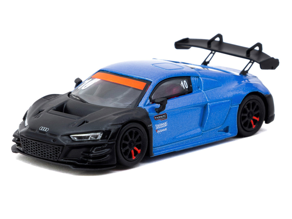 Audi R8 LMS GT3 evo II #10 "Tarmac Works 10th Anniversary" Blue Metallic and Matt Black "Hobby64" Series 1/64 Diecast Model Car by Tarmac Works by Tarmac Works