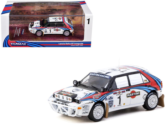 Lancia Delta HF Integrale #1 Juha Kankkunen - Juha Piironen "Martini Racing" 2nd Place "Safari Rally" (1992) "Hobby64" Series 1/64 Diecast Model Car by Tarmac Works by Tarmac Works