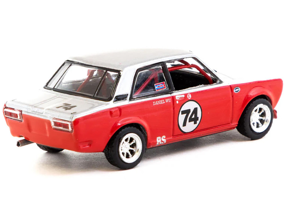 Datsun 510 #74 Daniel Wu "Trans-Am B-Sedan 2.5 Challenge" (2023) Silver and Red "Hobby64" Series 1/64 Diecast Model Car by Tarmac Works by Tarmac Works