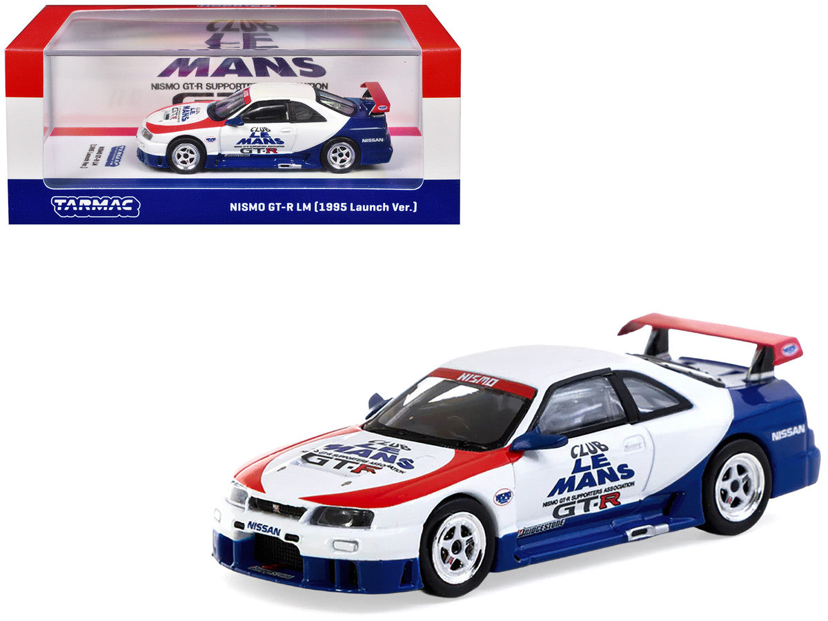 Nissan Nismo GT-R LM RHD (Right Hand Drive) "1995 Launch Version" White with Red and Blue Accents "Hobby64" Series 1/64 Diecast Model Car by Tarmac Works by Tarmac Works