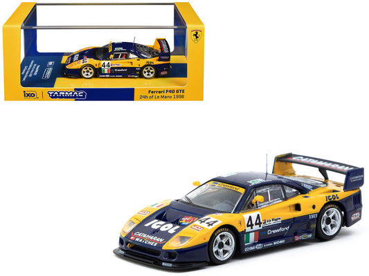 Ferrari F40 GTE #44 Luciano Della Noce - Anders Olofsson - Carl Rosenblad "24 Hours of Le Mans" (1996) "Hobby64" Series 1/64 Diecast Model Car by Tarmac Works by Tarmac Works