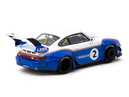 RWB 993 #2 "Liberty Walk" White and Blue Metallic with Container Packaging "Hobby64" Series 1/64 Diecast Model Car by Tarmac Works by Tarmac Works