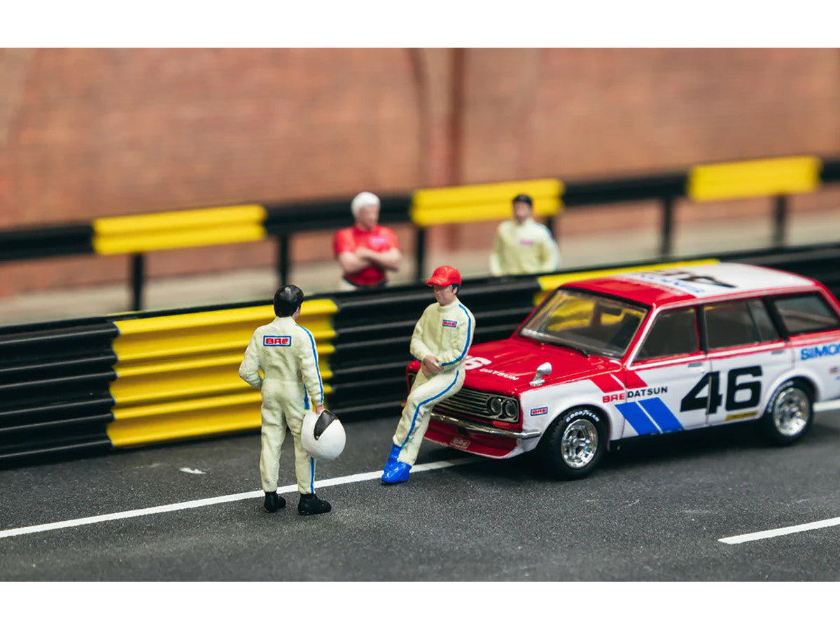 "Race Drivers" 4 Piece Diecast Figure Set "BRE" for 1/64 Scale Models by Tarmac Works & American Diorama by Tarmac Works