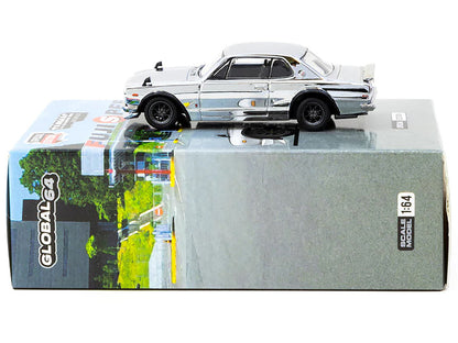Nissan Skyline HT 2000GT-R RHD (Right Hand Drive) Silver Chrome "Japan Special Edition" "Global64" Series 1/64 Diecast Model Car by Tarmac Works by Tarmac Works