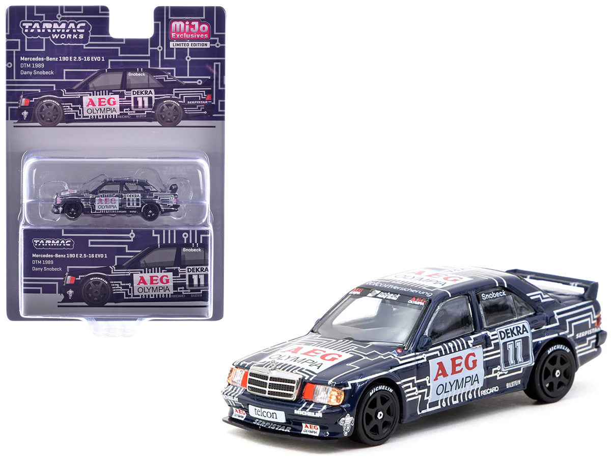 Mercedes-Benz 190 E 2.5-16 EVO 1 #11 Dany Snobeck "Deutsche Tourenwagen Meisterschaft (DTM)" (1989) "Global64" Series 1/64 Diecast Model by Tarmac Works by Tarmac Works