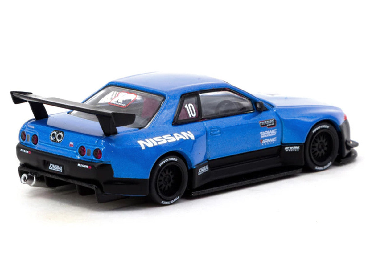 Nissan Skyline (R32) Widebody RHD (Right Hand Drive) #10 "Tarmac Works 10th Anniversary" Blue Metallic "Global64" 1/64 Diecast Model Car by Tarmac Works by Tarmac Works