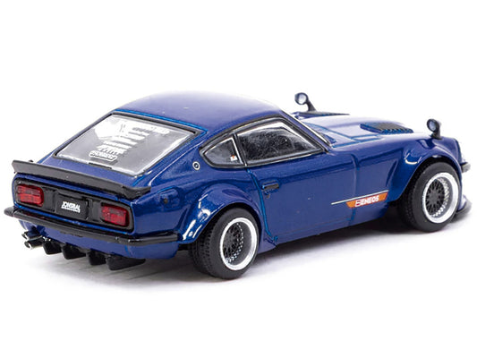 Nissan Fairlady Z S30 Widebody RHD (Right Hand Drive) "Designed by Jon Sibal" Blue Metallic "Global64" Series 1/64 Diecast Model Car by Tarmac Works by Tarmac Works
