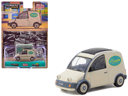 Nissan S-Cargo Van RHD (Right Hand Drive) "Presentation" Beige with Tarmac Cards "Global64" Series 1/64 Diecast Model Car by Tarmac Works by Tarmac Works
