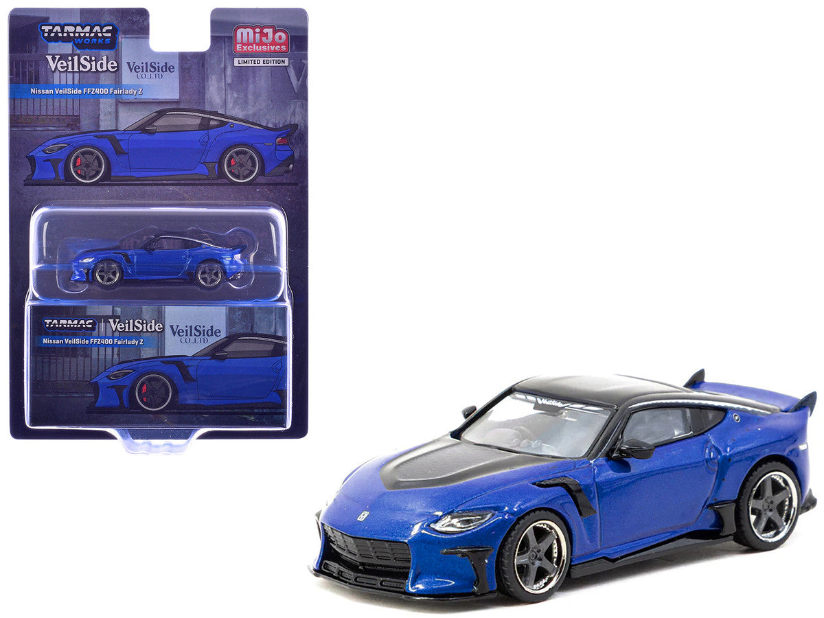 Nissan VeilSide FFZ400 Fairlady Z RHD (Right Hand Drive) Blue Metallic with Black Top "Global64" Series 1/64 Diecast Model by Tarmac Works by Tarmac Works