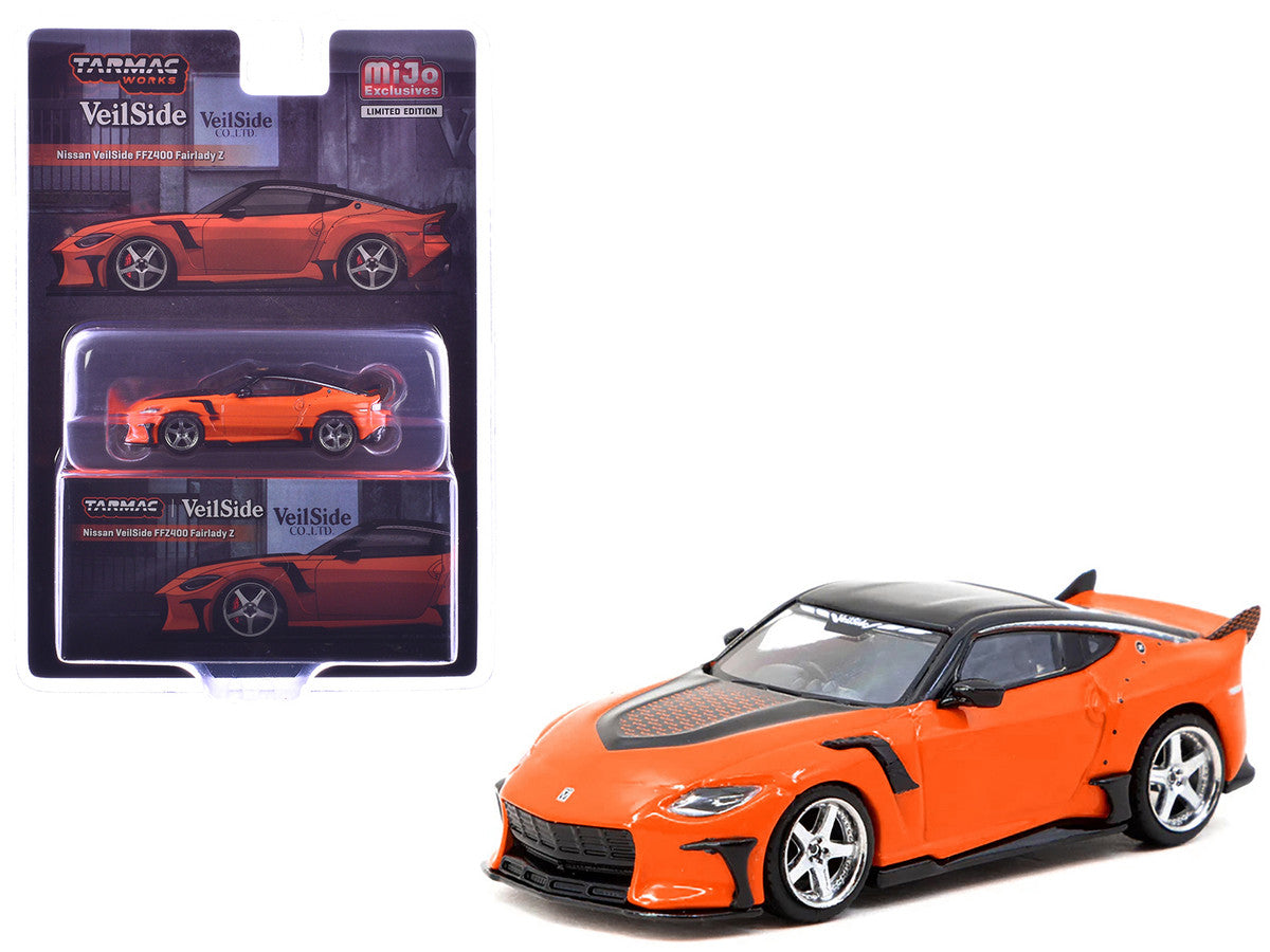 Nissan VeilSide FFZ400 Fairlady Z RHD (Right Hand Drive) Orange with Black Top "Global64" Series 1/64 Diecast Model by Tarmac Works by Tarmac Works