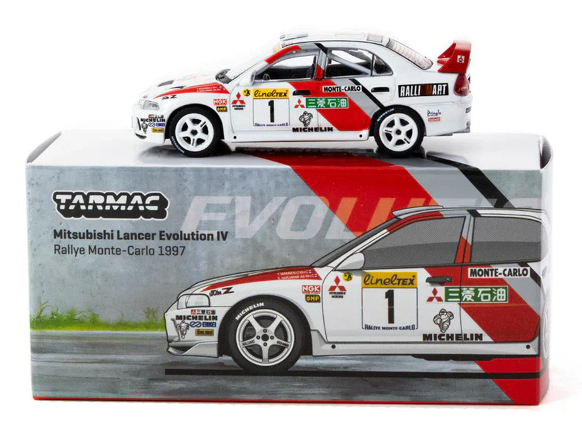 Mitsubishi Lancer Evolution IV #1 Tommi Makinen - Seppo Harjanne 3rd Place "Monte Carlo Rally" (1997) "Global64" Series 1/64 Diecast Model by Tarmac Works by Tarmac Works