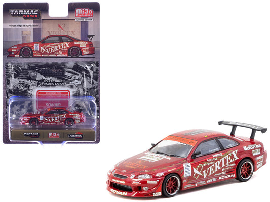 Toyota VERTEX Ridge TE3005 Soarer RHD (Right Hand Drive) Red Metallic with Graphics and Tarmac Cards "Global64" Series 1/64 Diecast Model Car by Tarmac Works by Tarmac Works