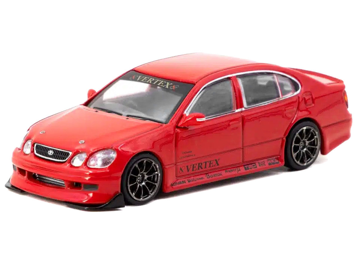Toyota Vertex Aristo JZS161 RHD (Right Hand Drive) Red with Tarmac Cards "Global64" Series 1/64 Diecast Model Car by Tarmac Works by Tarmac Works