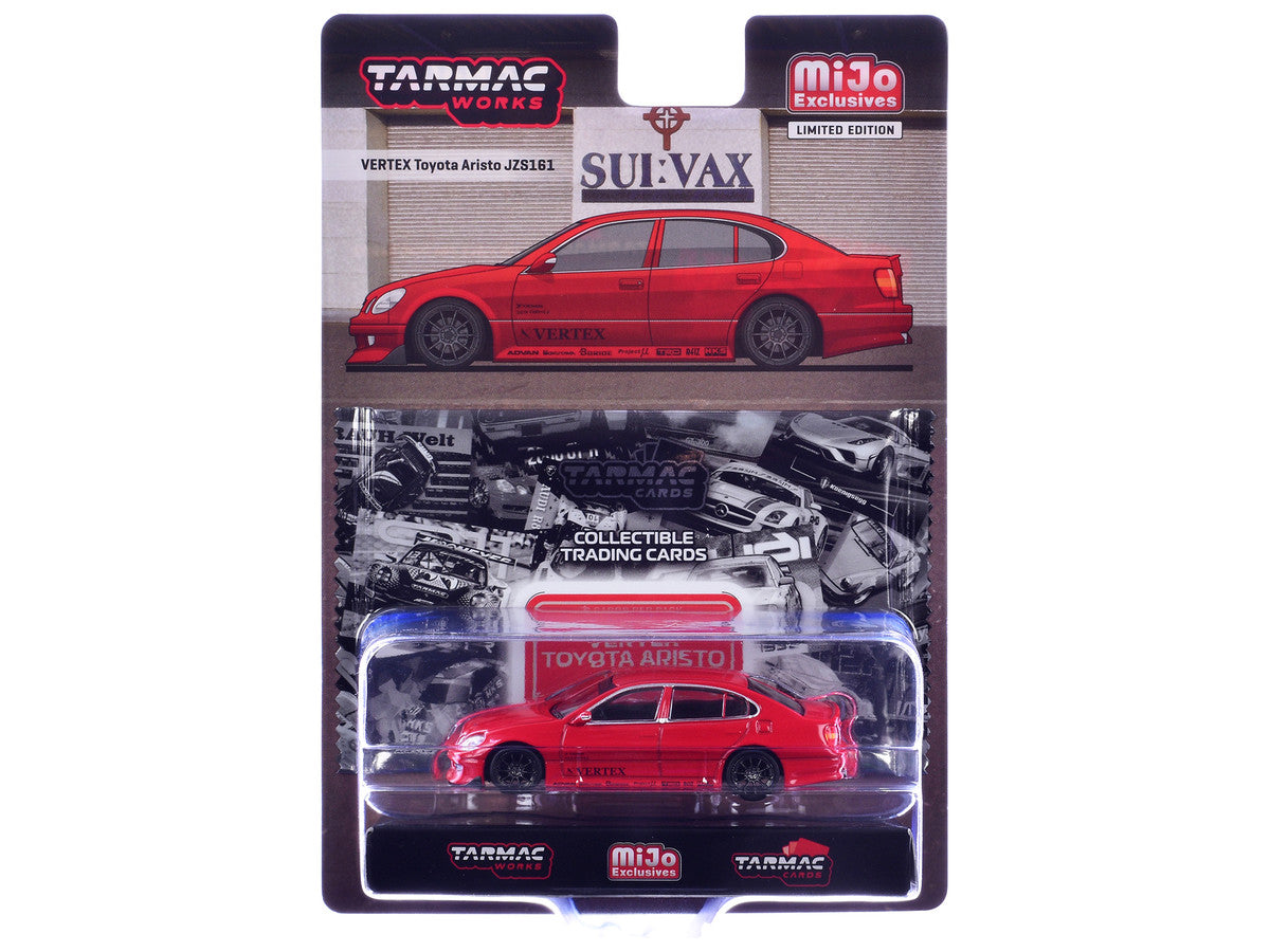 Toyota Vertex Aristo JZS161 RHD (Right Hand Drive) Red with Tarmac Cards "Global64" Series 1/64 Diecast Model Car by Tarmac Works by Tarmac Works