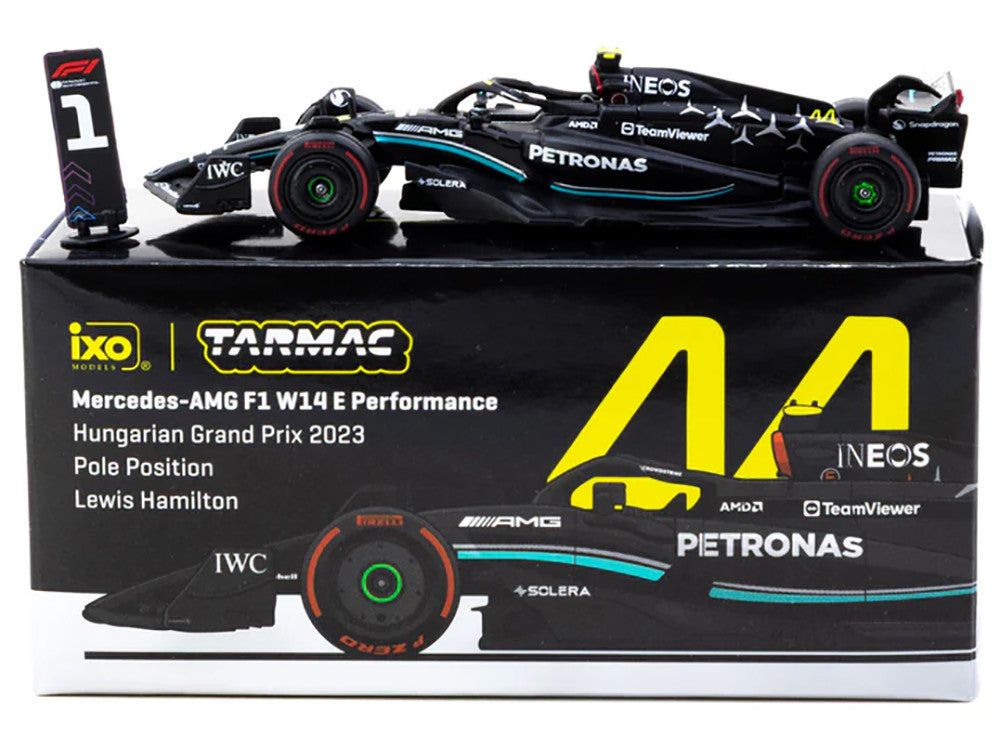 Mercedes-AMG F1 W14 E Performance #44 Lewis Hamilton Pole Position Formula One F1 "Hungarian GP" (2023) "Global64" Series 1/64 Diecast Model Car by Tarmac Works by Tarmac Works
