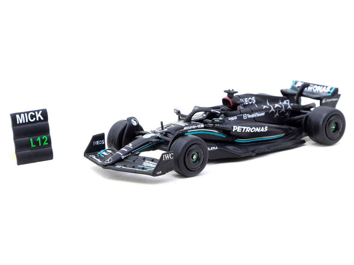 Mercedes-AMG F1 W14 E Performance #47 Mick Schumacher Formula One F1 "Spanish GP Tyre Testing" (2023) with Pit Board "Global64" Series 1/64 Diecast Model by Tarmac Works by Tarmac Works