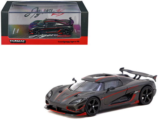 Koenigsegg Agera RS Black Carbon with Red Accents "Global64" Series 1/64 Diecast Model Car by Tarmac Works by Tarmac Works