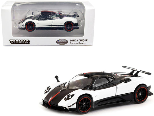 Pagani Zonda Cinque Bianco Benny White and Black "Global64" Series 1/64 Diecast Model Car by Tarmac Works by Tarmac Works