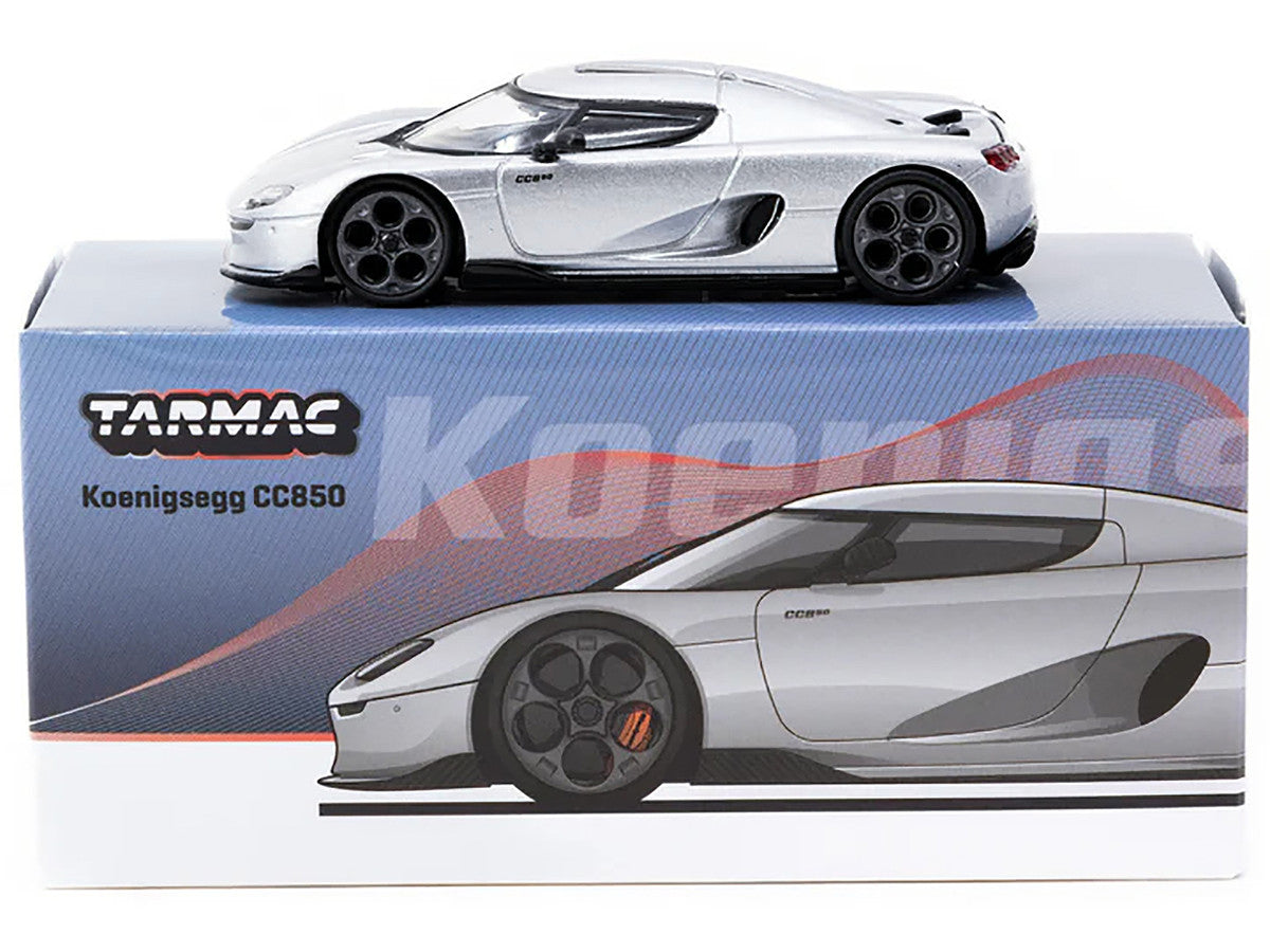 Koenigsegg CC850 Silver Metallic "Global64" Series 1/64 Diecast Model by Tarmac Works by Tarmac Works