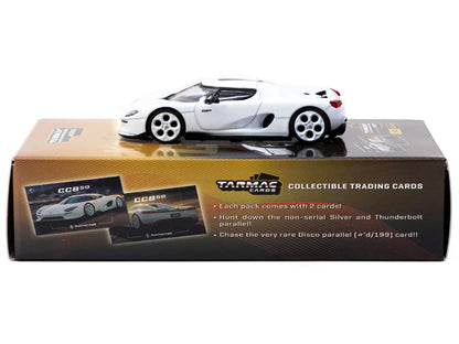 Koenigsegg CC850 White with Tarmac Cards "Global64" Series 1/64 Diecast Model by Tarmac Works by Tarmac Works