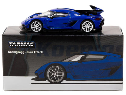 Koenigsegg Jesko Attack Blue Metallic "Global64" Series 1/64 Diecast Model by Tarmac Works by Tarmac Works