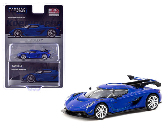 Koenigsegg Jesko Attack Blue Metallic "Global64" Series 1/64 Diecast Model by Tarmac Works by Tarmac Works